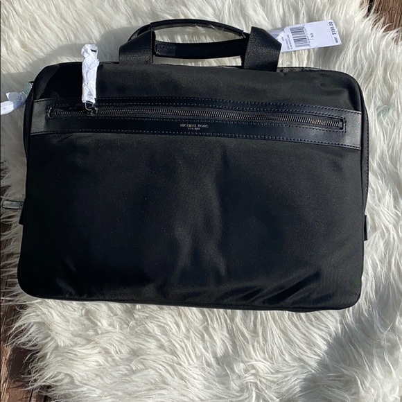 Michael Kors Kent Logo Accent Slim Briefcase Black